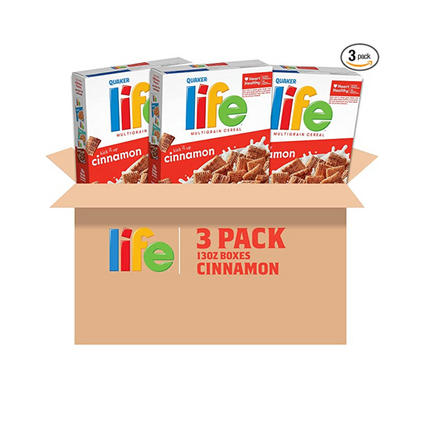 Paquete de 3 cereales para el desayuno Life, canela