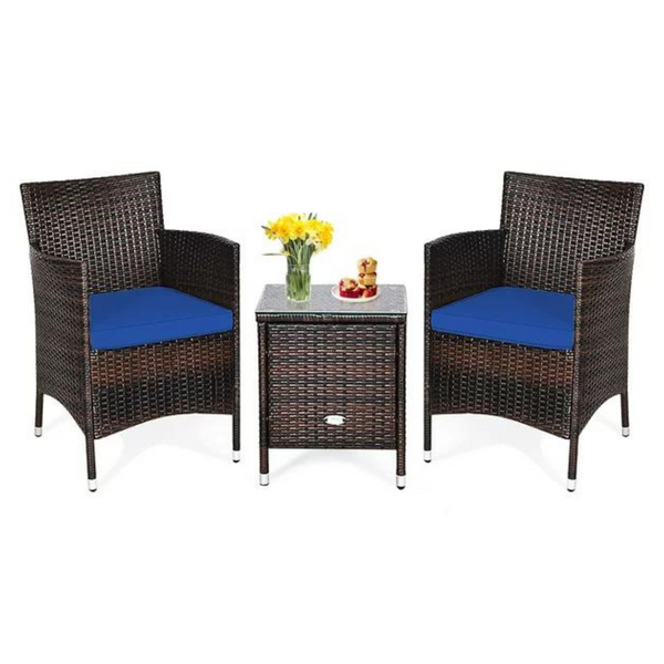 3 Piece Rattan Wicker Furniture Set (5 Colors)