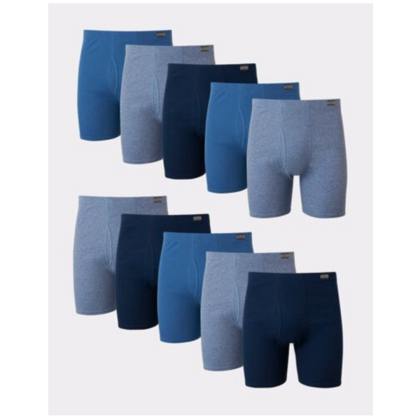 10 calzoncillos tipo bóxer con cinturilla ComfortSoft Hanes FreshIQ para hombres y niños