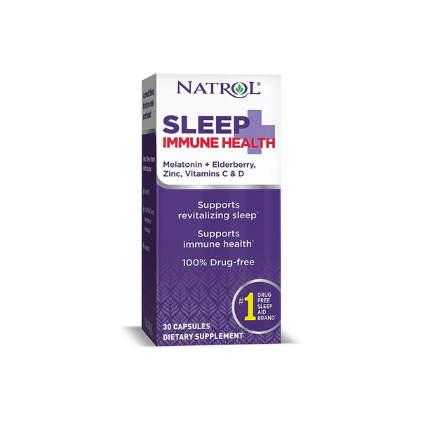 Suplemento de salud inmune Natrol Sleep+ de 30 unidades (melatonina, saúco, vitaminas C, D y zinc)