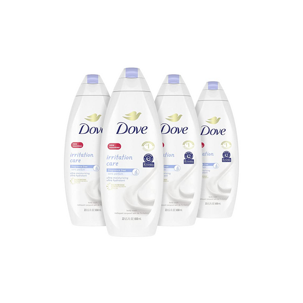 4 Bottles of Dove Irritation Care Body Wash