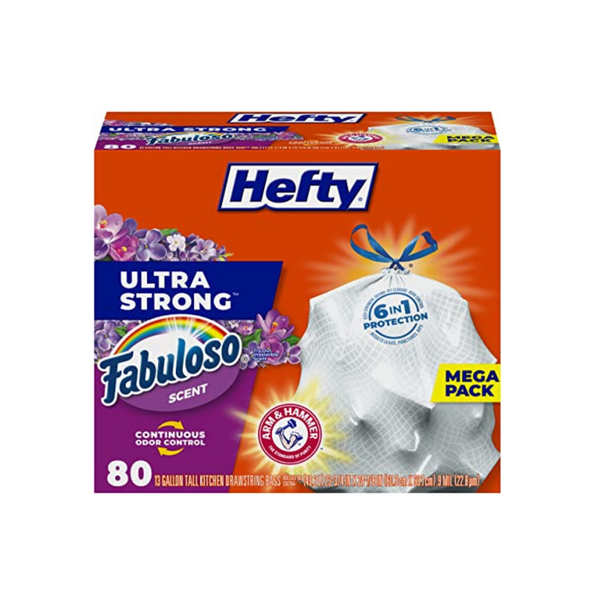 80 Hefty Ultra Strong 13 Gallon Tall Kitchen Trash Bags