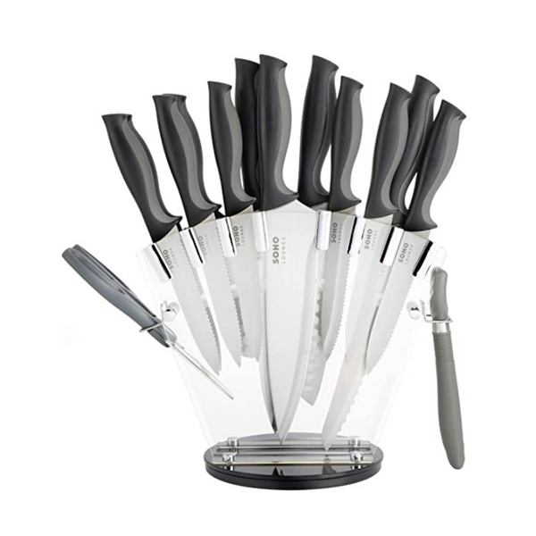 Gibson Soho 16 Piece Stainless Steel Kitchen Knife Set With Acrylic Stand