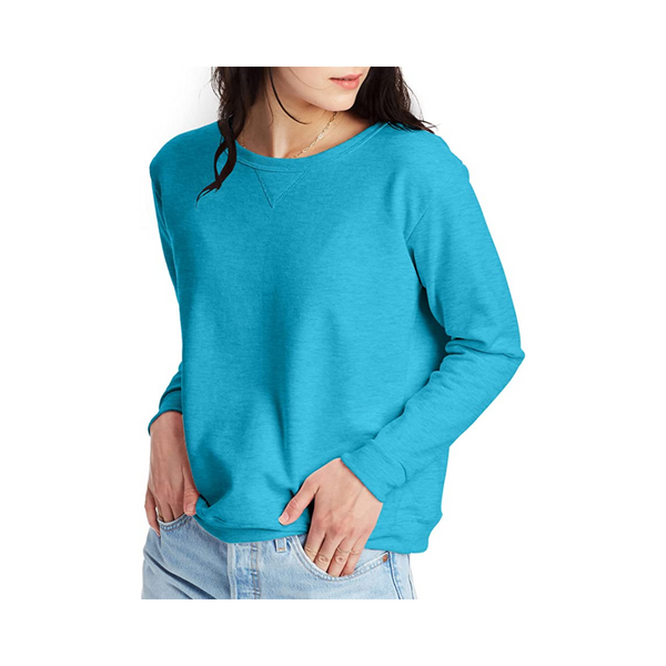 Hanes Sudadera de forro polar EcoSmart con cuello redondo para mujer