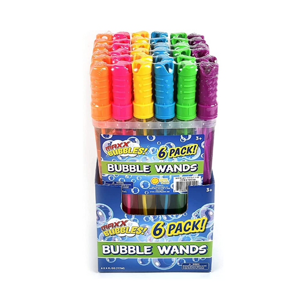 Sunny Days Entertainment Maxx Bubbles Varitas de burbujas de 4 oz - Paquete de 6 varitas de burbujas de juguete