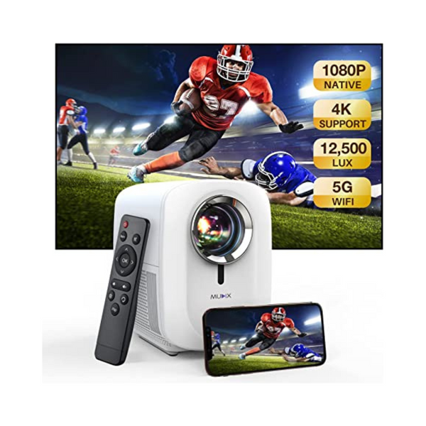 WiFi Projector - MUDIX Movie Projector Native 1080P 2.4+5G WiFi Portable Video Projector