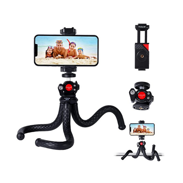 Flexible Tripod - Phone Tripod, Portable & Sturdy Adjustable Tripod w/Wireless Remote, Cell Phone Tripod