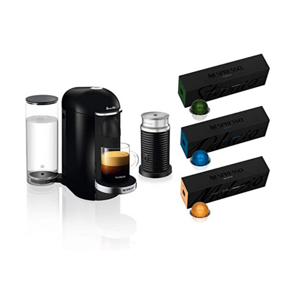 Nespresso VertuoPlus Deluxe Coffee and Espresso Maker by Breville with Nespresso Capsules