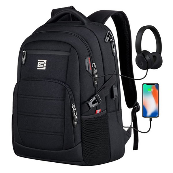 Water Resistant Travel Laptop Backpack with USB Charging Port