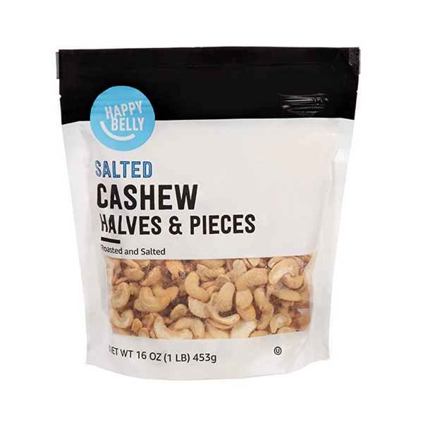 16-Oz Happy Belly Roasted & Salted Cashew Halves & Pieces