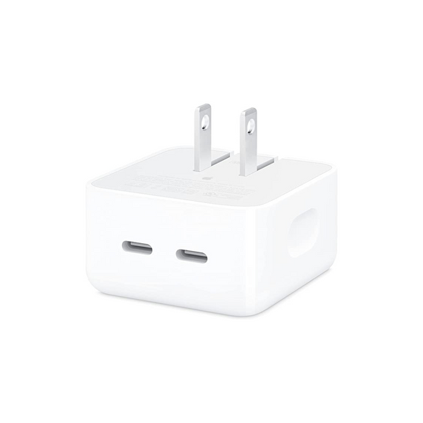 Adaptador de corriente compacto con puerto USB-C dual Apple de 35 W