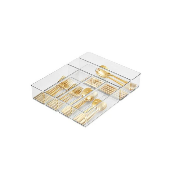 The Home Edit 6 Piece Kitchen Drawer Edit, Clear Plastic Storage System