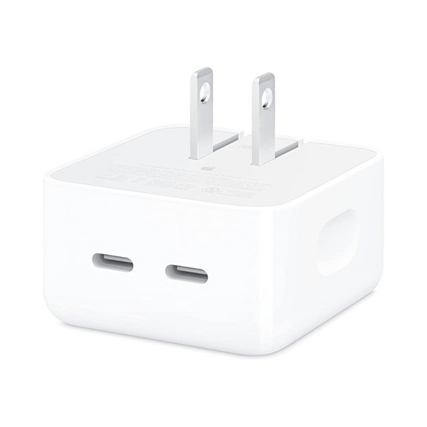 Adaptador de corriente compacto con puerto USB-C dual Apple de 35 W