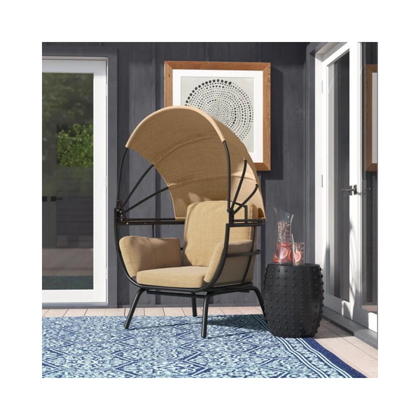 Silla Hollymead Egg, silla de aluminio para interiores y exteriores con dosel plegable (3 colores)