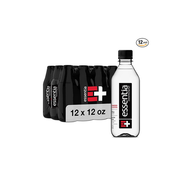 12-Pack Essentia Water; Ionized Alkaline Bottled Water