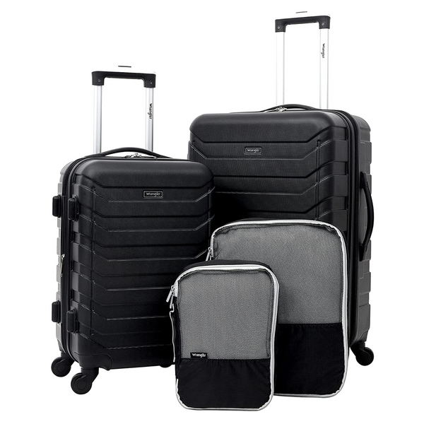 Wrangler 4 Piece Luggage and Packing Cubes Set