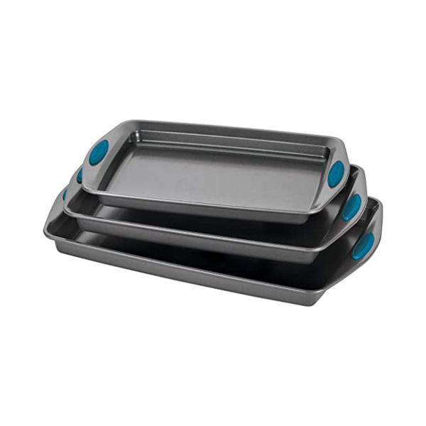 Rachael Ray Bakeware Juego de moldes para galletas antiadherentes, 3 piezas