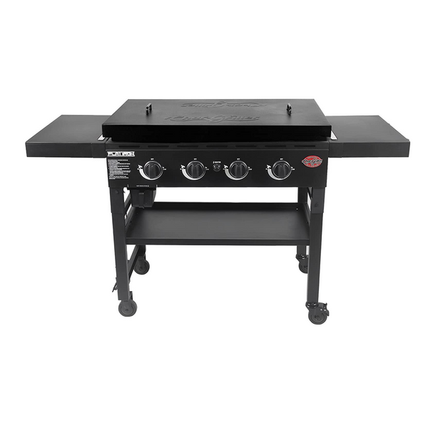 Char-Griller 8036 Parrilla de gas para exteriores con 4 quemadores y plancha plana