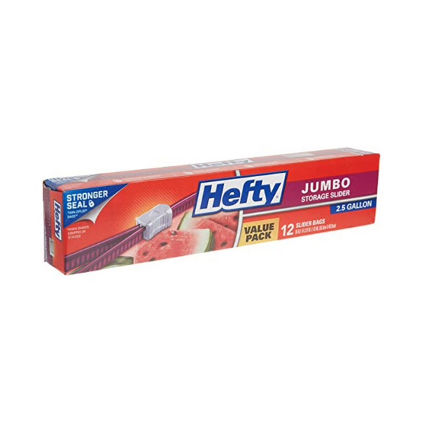 12 Piece Of Hefty Slider Jumbo Storage Bags