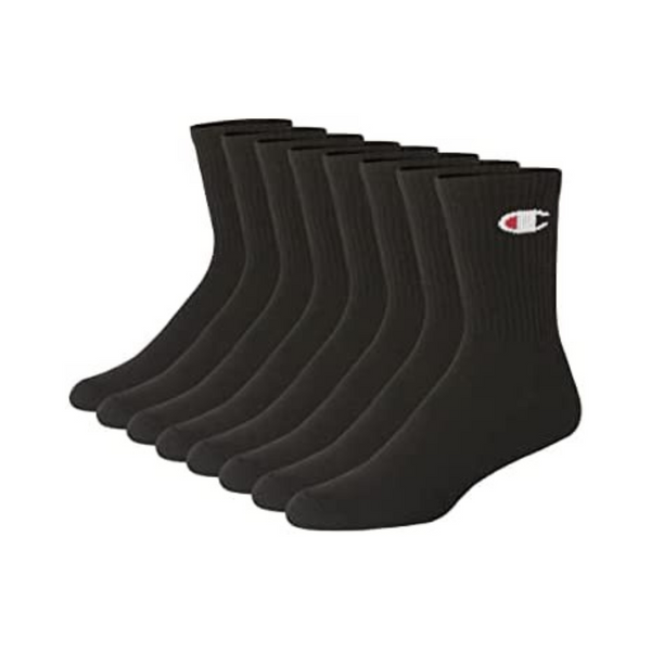 Champion Men’s Double Dry Moisture Wicking Crew Socks (8 Pack)