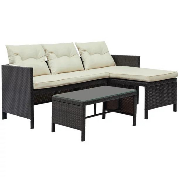 3 Piece Sectional Patio Furniture Set