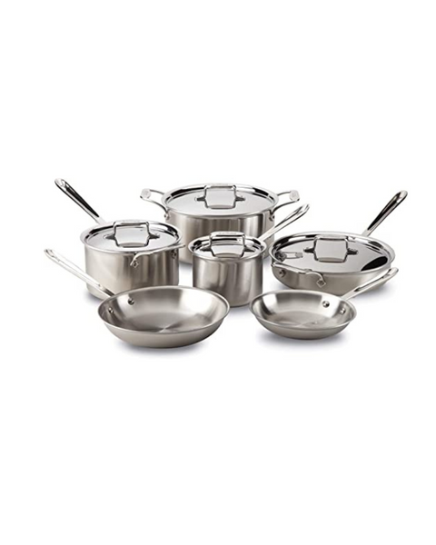 All-Clad D5 5-Ply Brushed Stainless Steel 10 Piece Cookware Set