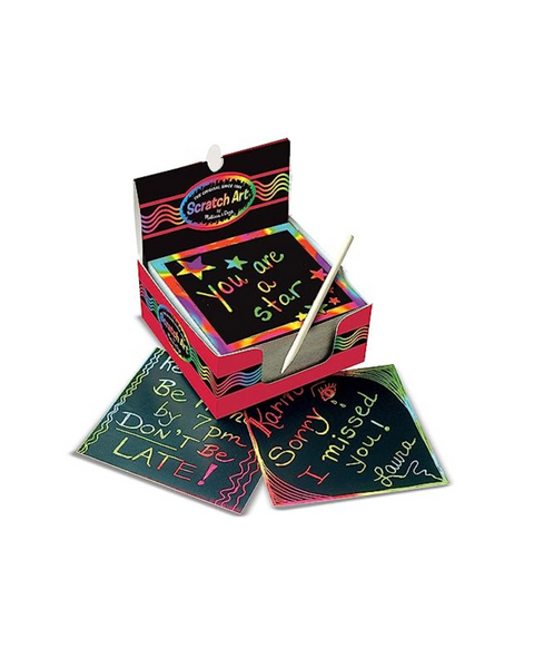 Melissa & Doug Scratch Art Rainbow Mini Notes (125) With Wooden Stylus