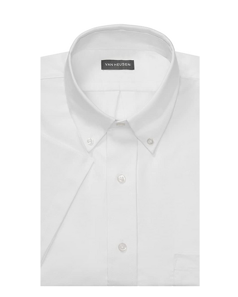 Van Heusen Men’s Short Sleeve Oxford Solid Dress Shirt