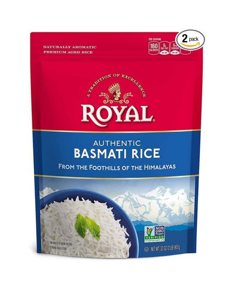 Royal White Basmati Rice (2 x 2 Pound Bags, 4 Pounds Total)