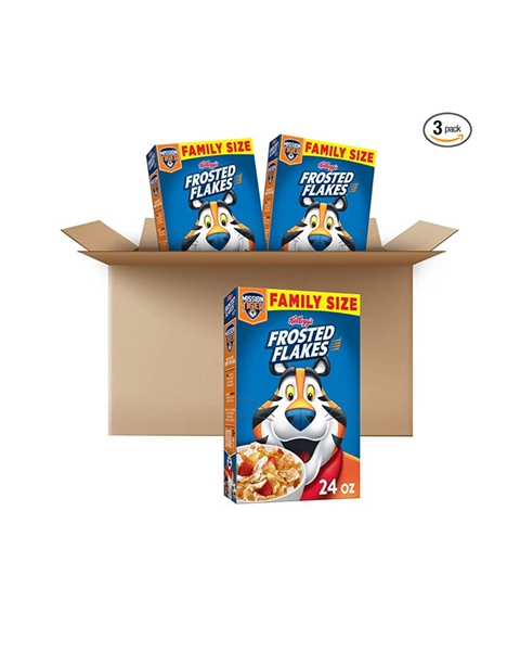 3 cajas familiares grandes de Frosted Flakes de Kellogg's