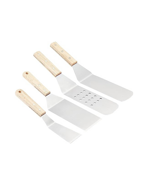 Amazon Basics 4-Piece Stainless Steel Barbeque Flat Griddle Spatula Set