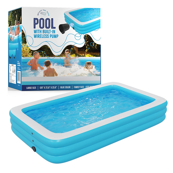 Large Inflatable Swimming Pool with Built-in Air Pump With Repair Kit