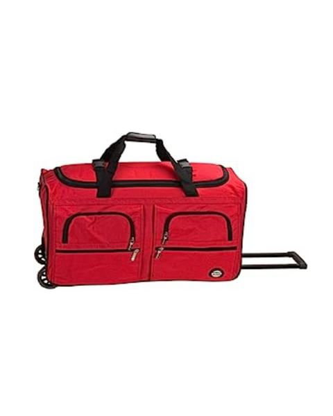 Rockland Bolsa de lona con ruedas, roja, 36 pulgadas