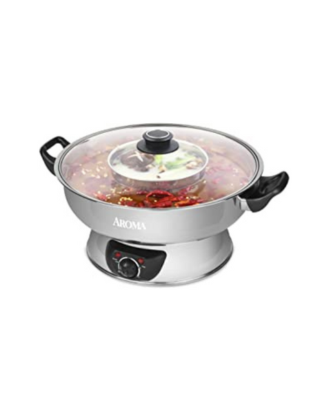 5-Qt Aroma Stainless Steel Hot Pot w/ Tempered Glass Lid (1500 Watt)