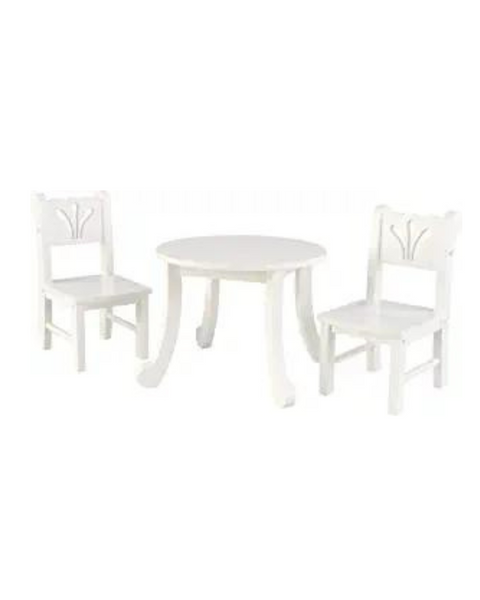 KidKraft Wooden Queen-Anne Style Lil' Doll Table & Chair Set for 18-Inch Dolls