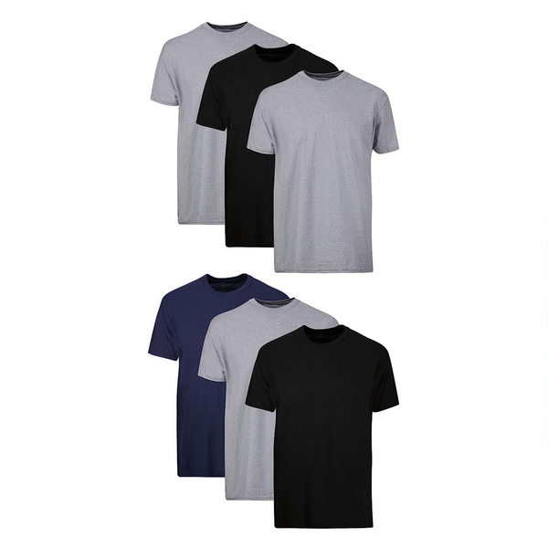 6 Hanes Men's Odor Control Moisture-Wicking Tee Shirts