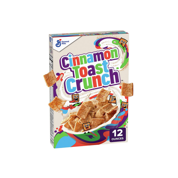 Caja de cereal crujiente tostado con canela