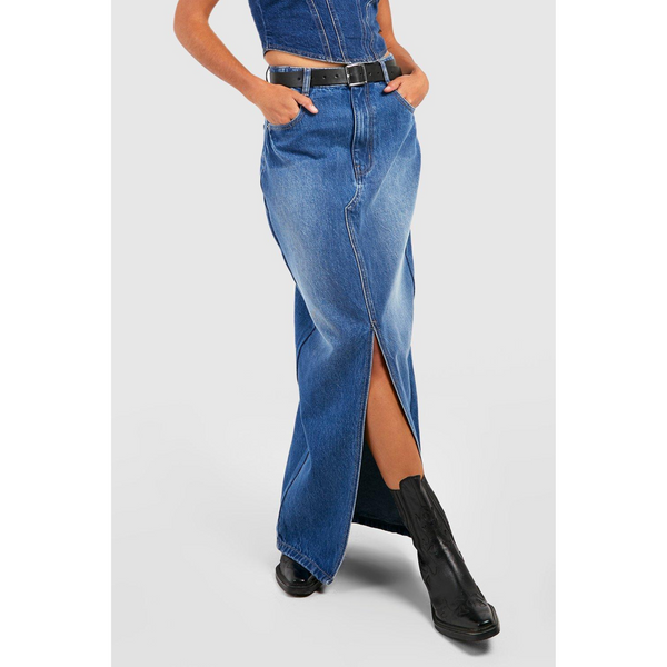 Boohoo Denim Maxi Skirt