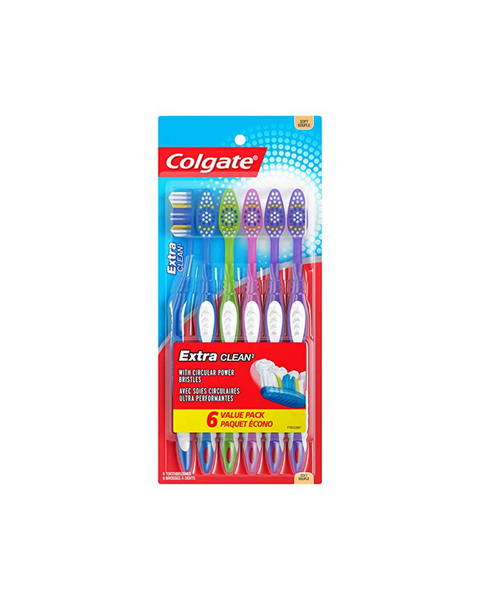 18 cepillos de dientes Colgate Extra Clean de cabeza completa, suaves o medianos