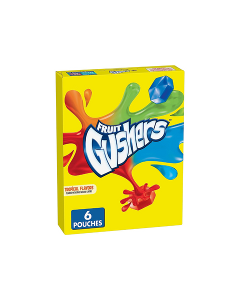 Gushers Snacks con sabor a frutas, tropicales, sin gluten, 0.8 oz, 6 unidades