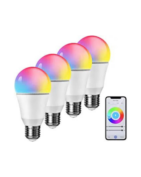 4 bombillas inteligentes Alexa WiFi que cambian de color RGB