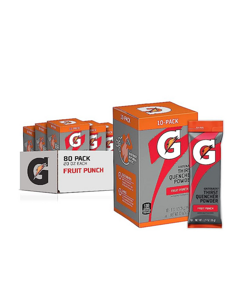 Gatorade Thirst Quencher Powder, ponche de frutas (paquetes de 1.23 oz, 80 unidades)