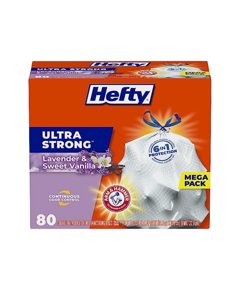 Bolsas de basura de cocina altas, ultrafuertes, Hefty, 80 unidades, 13 galones