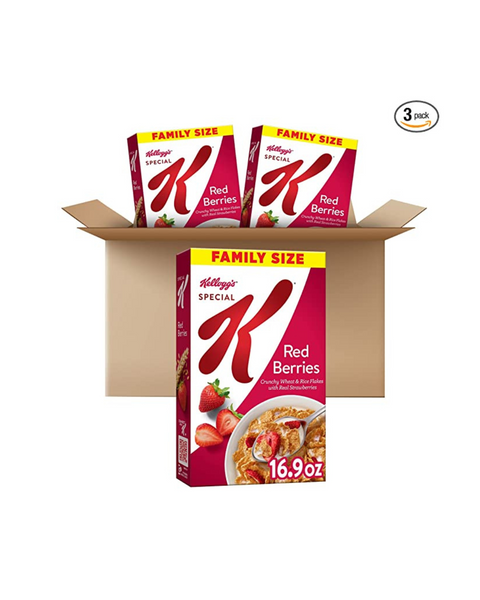 3 cajas tamaño familiar de cereal Special K Red Berries