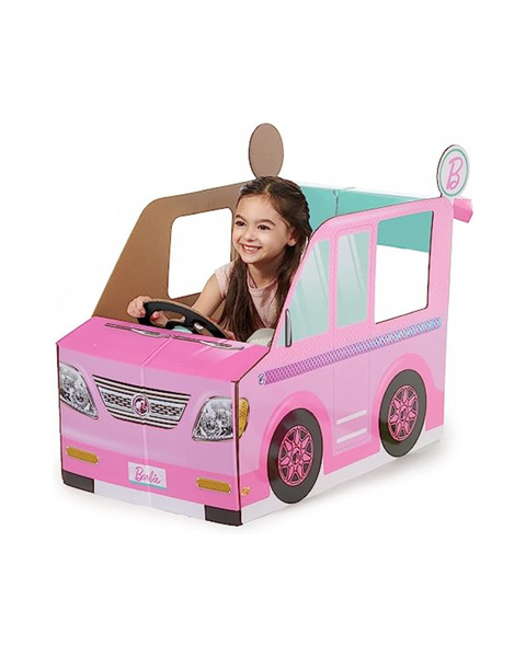 Pop2Play Barbie - Camper de cartón para niños pequeños