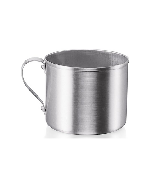 Taza de aluminio de 5.31 pulgadas de ancho x 3.35 pulgadas de alto Imusa para uso en estufa o camping (plata)