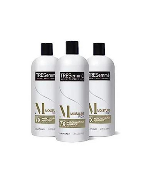 3 botellas de acondicionador TRESemmé rico en humedad para cabello seco con vitamina E y biotina (botellas de 28 oz)