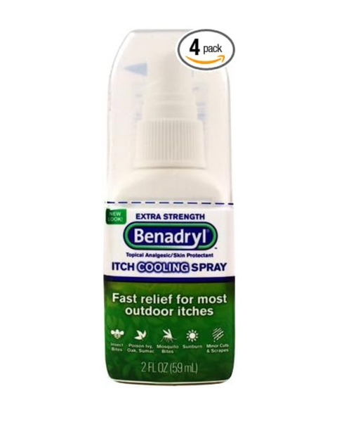 Benadryl Spray para detener la picazón, extra fuerte, 2 onzas (paquete de 4)