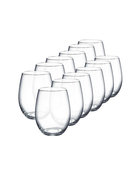 Luminarc Perfection Stemless Wine Glass (Set of 12), 15 oz, Clear