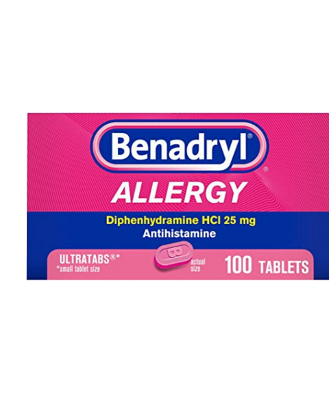 Benadryl Ultratabs Antihistamínico para aliviar las alergias, tabletas de difenhidramina HCl